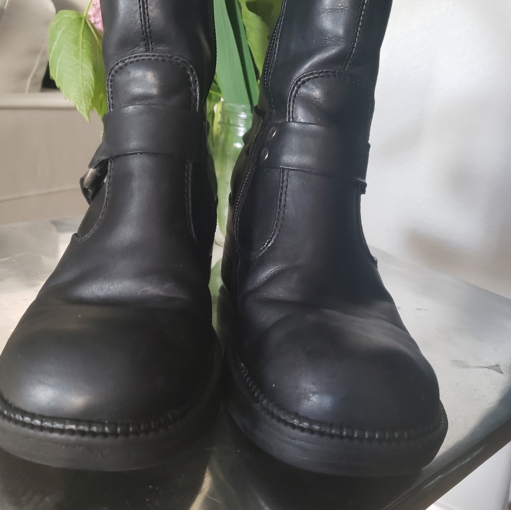 💣HARLEY DAVIDSON HEELED SHORT BLACKMOTO BOOTS - Picture 7 of 11